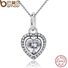 Bamoer 2016 recién llegado de lujo amor del corazón colgante de collar de plata de ley 925 para las mujeres de la boda joyería fina pas260