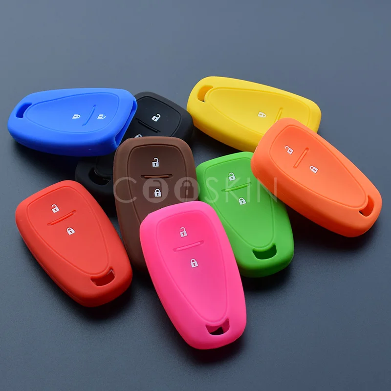 

Silicone Rubber car key fob cover case for Chevrolet Cruze Spark 2018 2017 keyless 2 buttons remote protect skin shell hood
