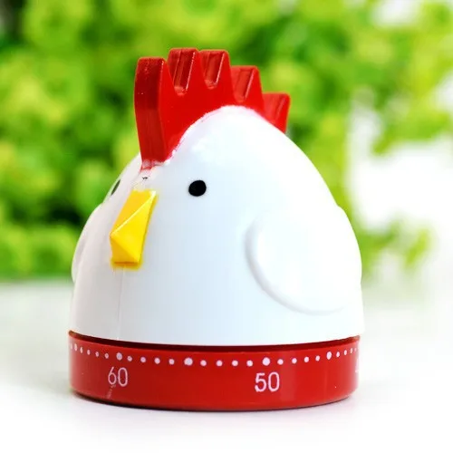 

60 Minutes Multifunctional Cute Cartoon Rooster Style Kitchen Timer Mechanical Reminder Countdowners Alarm Clock Free Shipping