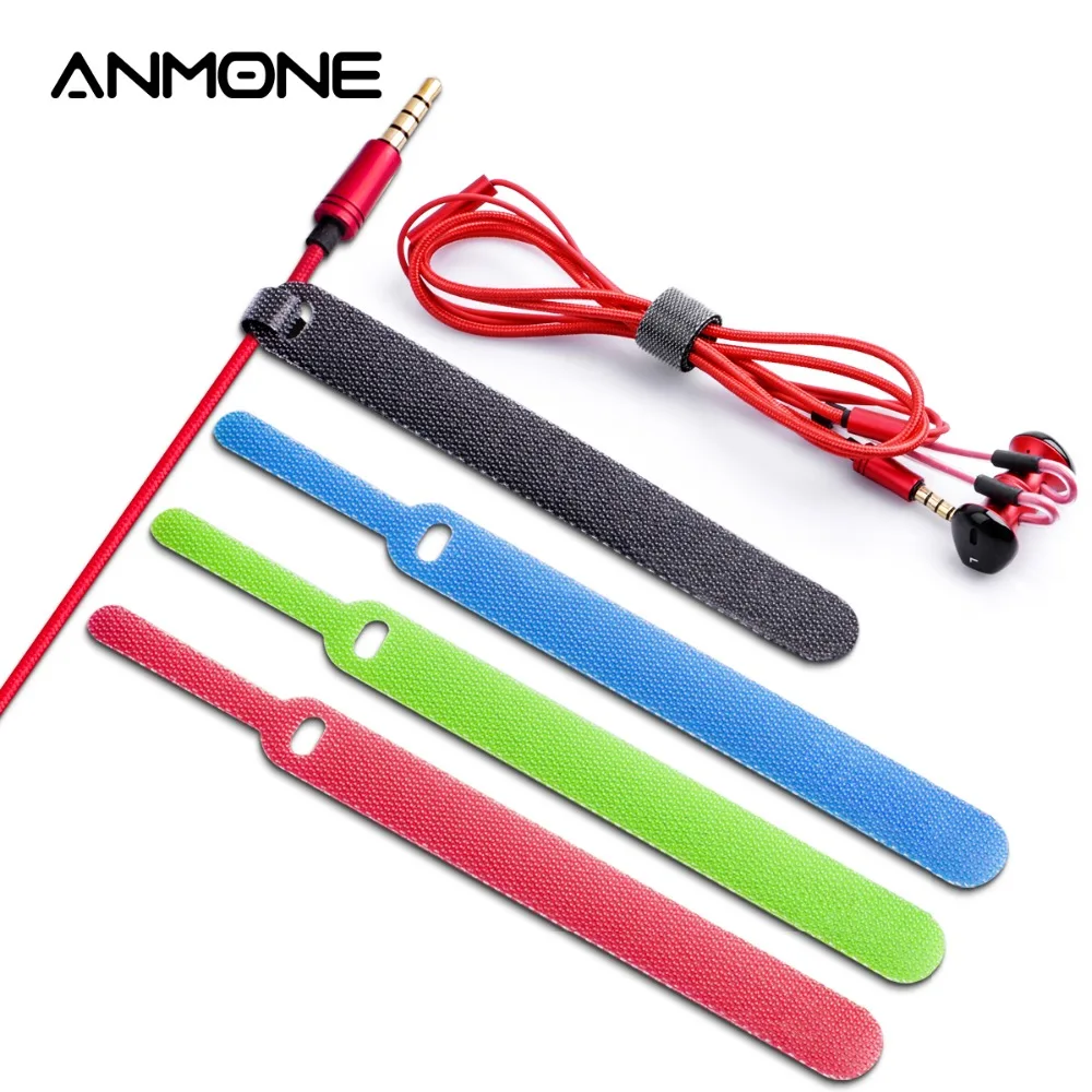 

ANMONE 20Pcs Super Glued Velcro Cable Mouse Phone HDMI AUX Wire Organizer 20cm Portable Elastic Management Cord