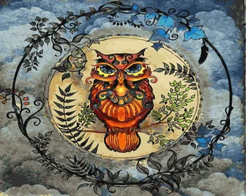 

Frameless diy oil painting by numbers paint by number for home decor oil picture painting 5065 lonely owl