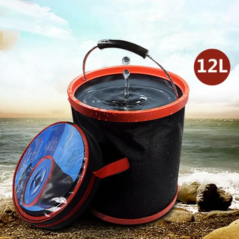 Adeeing 12L Portable Outdoor Camping Large-Capacity Fishing Folding 12L folding bucket Water Bucket Car Storage Tool r30