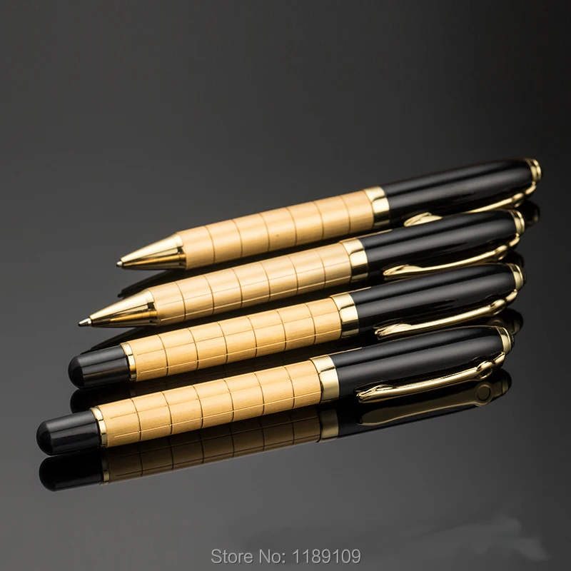 Золотой Нержавеющая сталь тяжелый металлические шариковые ручки для записи подарок 6874