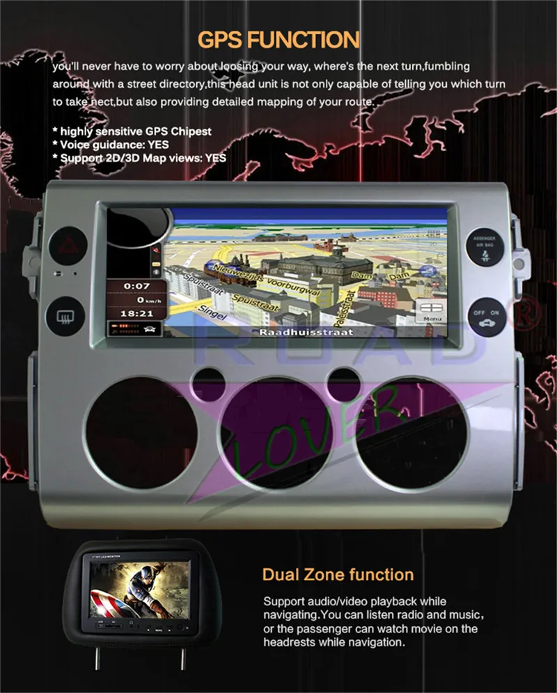 car multimedia system android For Toyota FJ 2007