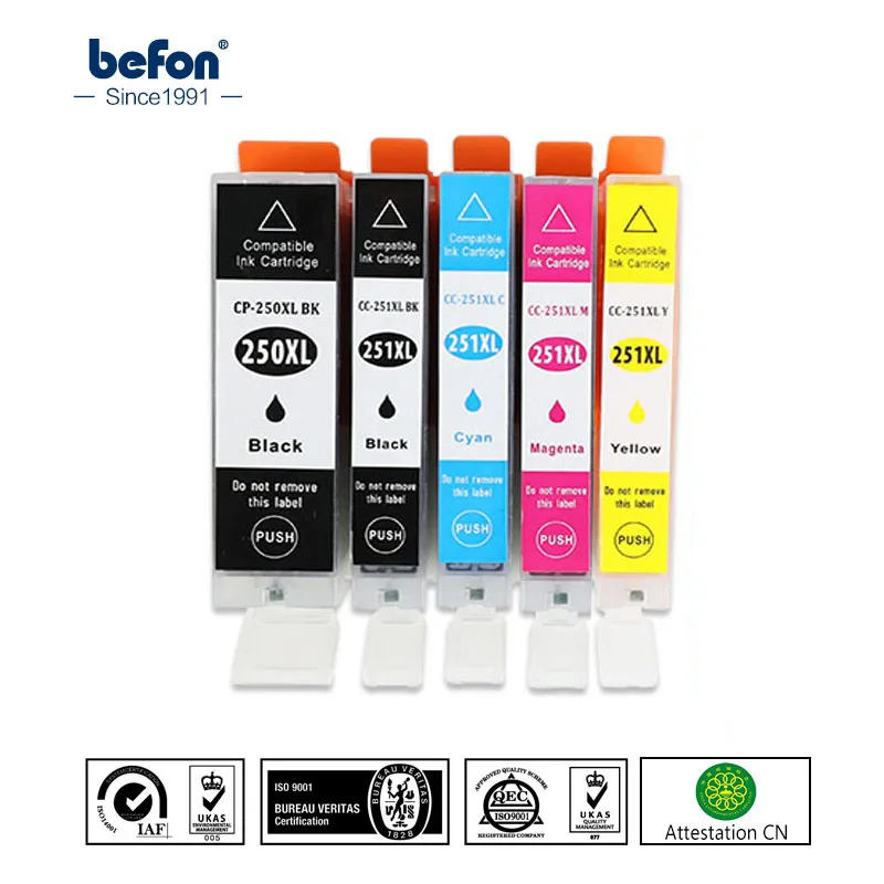 Картридж befon X5 250XL 251XL совместимый с Canon PGI250 CLI251 PGI 250 CLI 251 XL чернильный картридж PIXMA