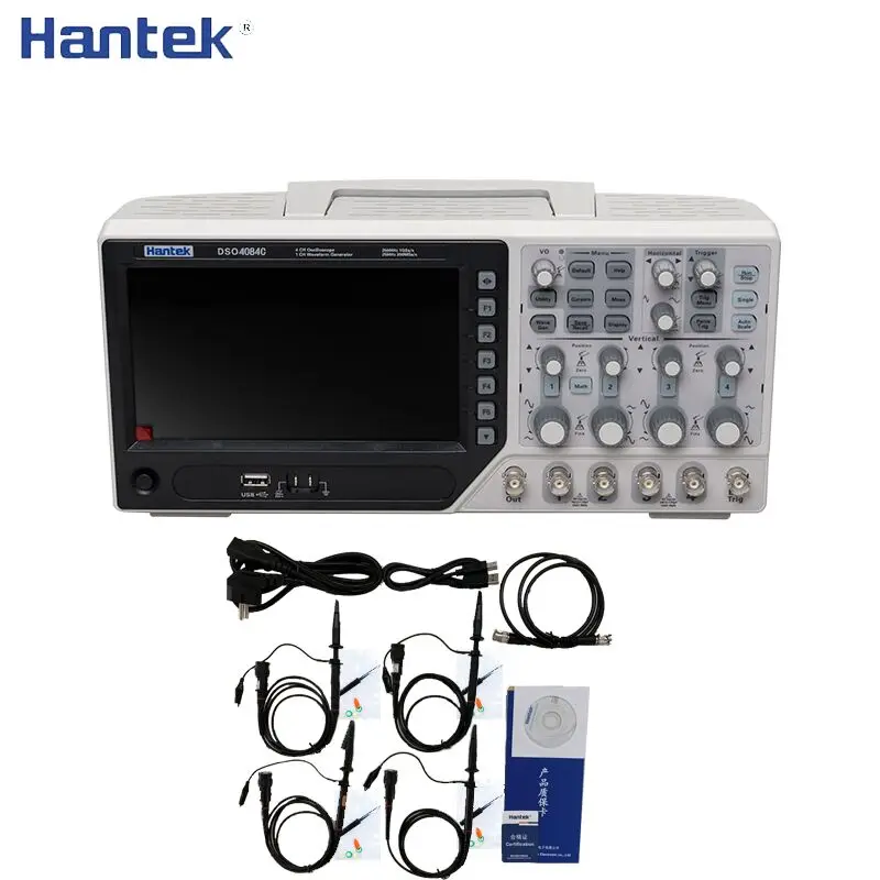 Hantek DSO4084C 4-канальный цифровой осциллограф 1GSa/s длина записи 64K USB с 1-канальным