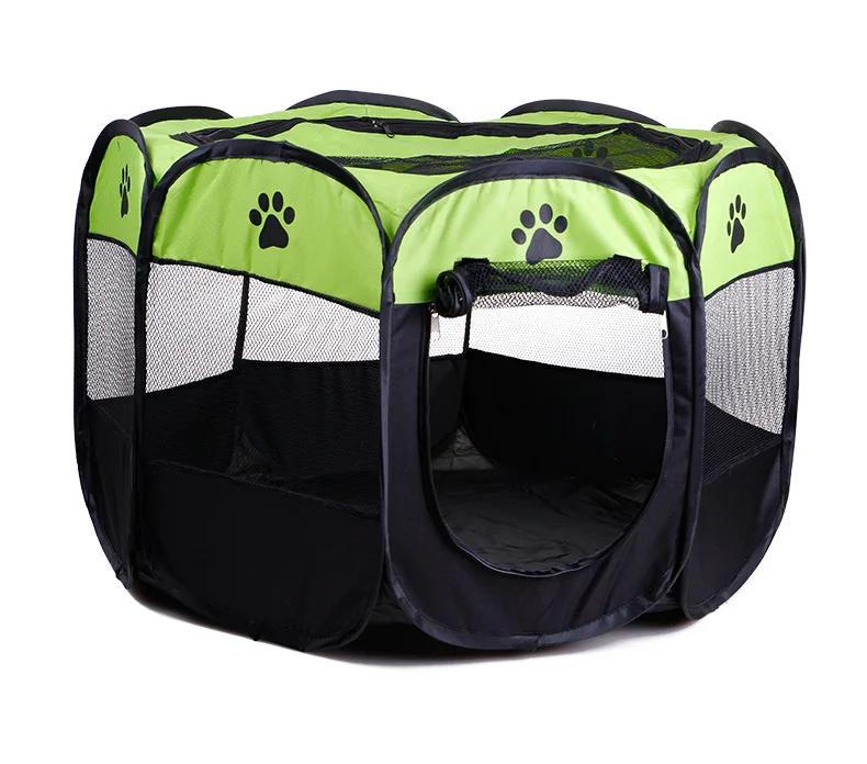 Portable Folding Pet Tent Breathable Dog Cat House Cage Playpen Puppy Kennel Easy Operation Octagonal Fence Outdoor Supplies (4)