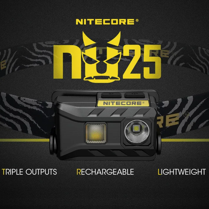 

2018 NEW NiteCore NU25 Cree XP-G2 S3 WHITE+CRI+RED USB Rechargeable Headlight Headlamp