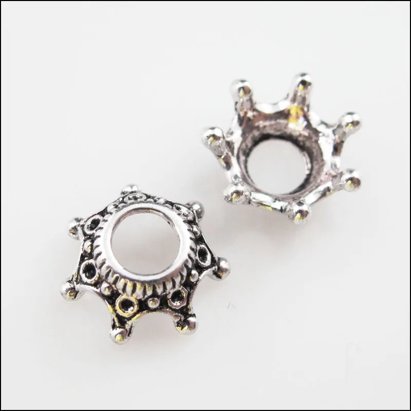 18 New Charms Tibetan Silver Tone Imperial Crown End Bead Caps 13mm