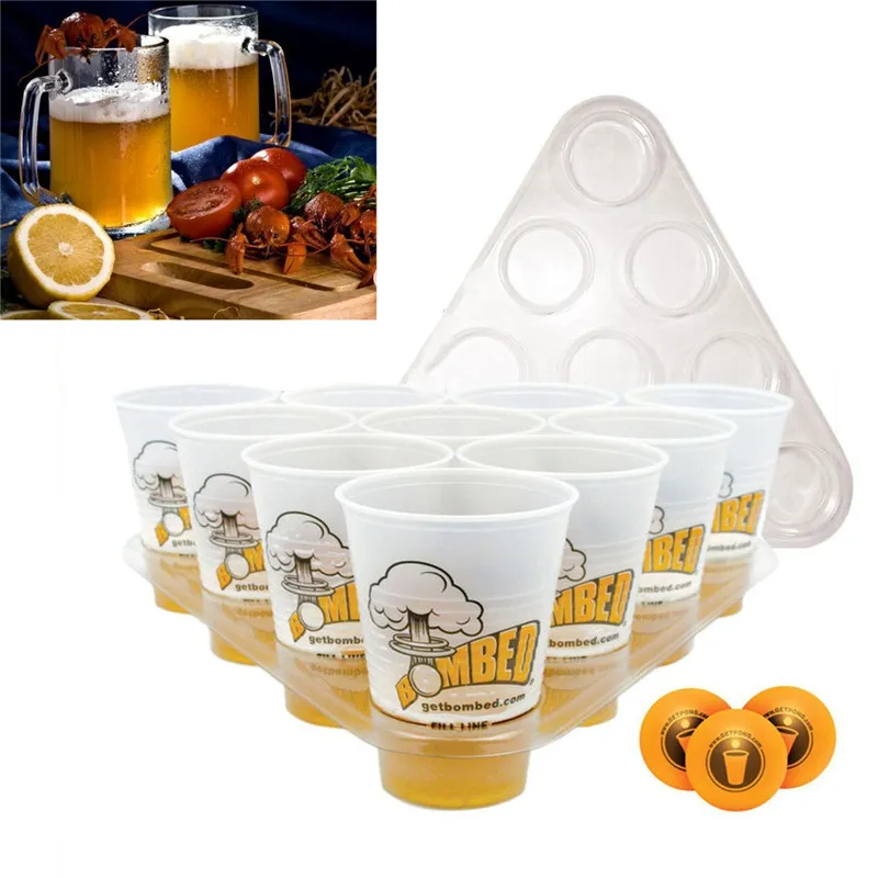 

New Arrival Beer Pong Party Fun Kit 22 Cups 3 Balls For Adult Freinds Table Top Board Games Drinking Game Pub Bar BBQ Gift