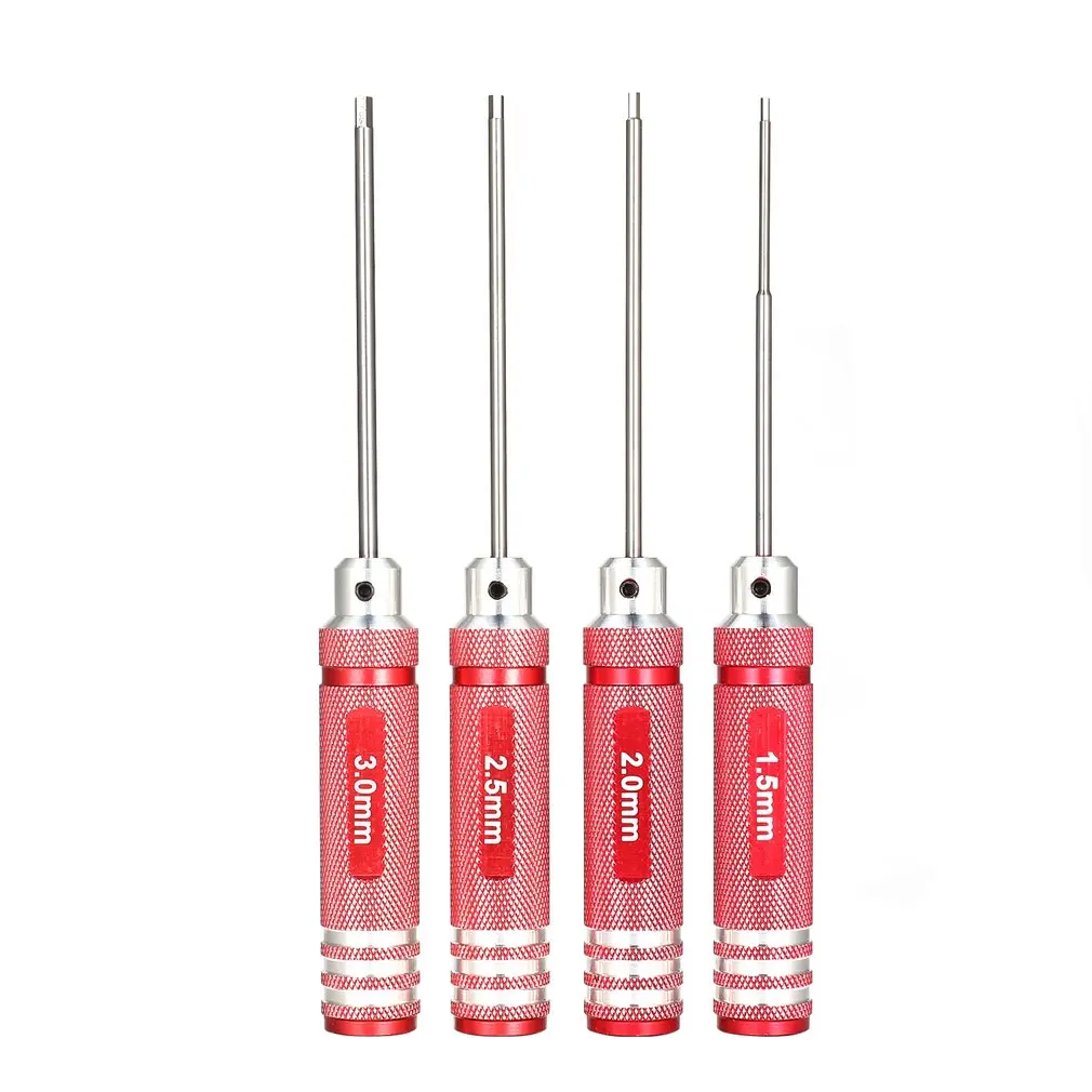 4pcs Hex Screwdriver Set 1.5 2.0 2.5 3.0mm Titanium Plating Hardened Tools Kit For RC Helicopter RC Car Racing Drone RC Tools