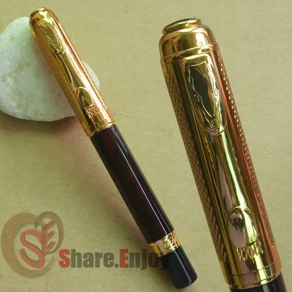 

DIKAWEN 821 BLACK AND GOLDEN FINE NIB FOUNTAIN PEN
