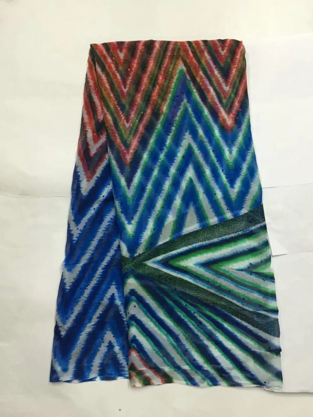 

Fancy African silk fabric with stones for dress prints rayon silk fabric burnout fabric sewing textile 5 yards/lot