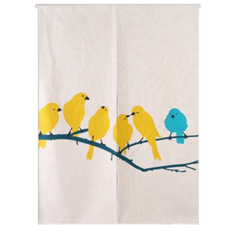 

New Hot Colorful Bird Branches Floral Short Curtains for Kitchen Flower Colors Living Room Curtain Leaf Flowers Leaf Home Decor