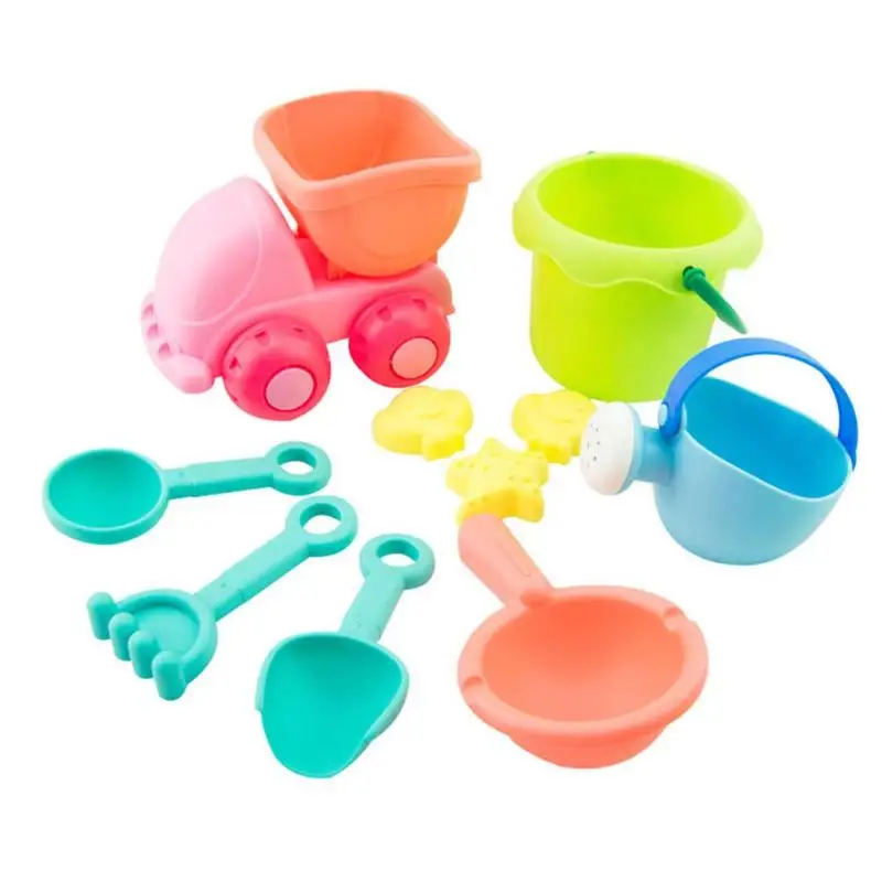 Детские пляжные игрушки для водных игр ведро Лопата грабли в комплекте летние пляжные игрушки для детей подарки на день рождения случайный цвет - Цвет: e