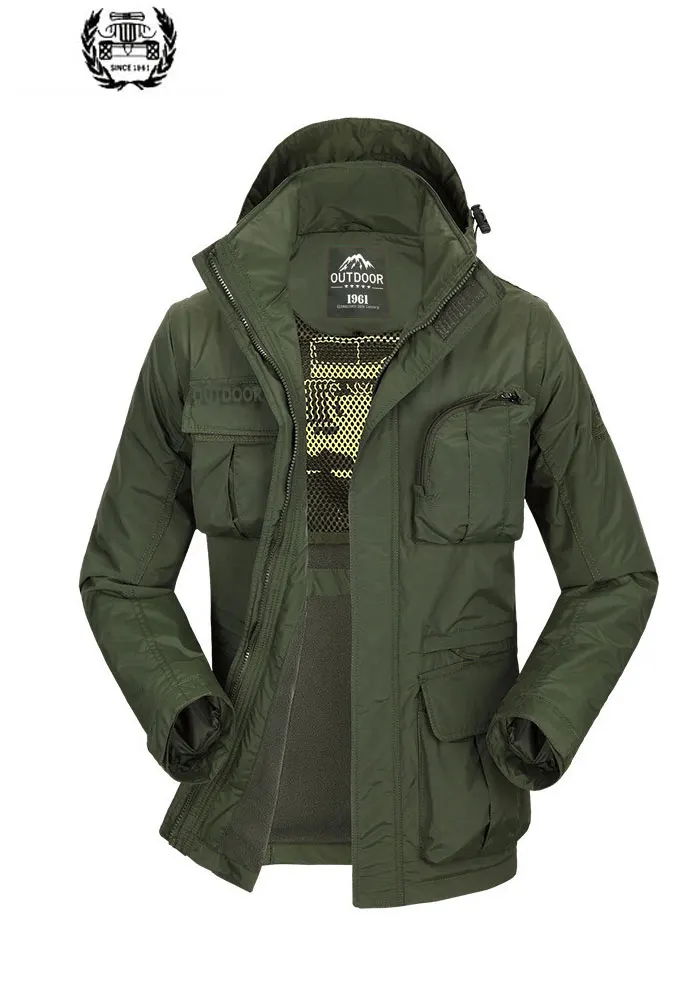 

Drop Shipping Men Fleece Jacket New Arrival 2018 Spring Autumn Brand Clothes Water Proof Design Casual Coats Hooded Men CLOTHING