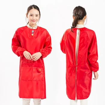 

Apron long sleeve adult female overalls Korean fashion cute kitchen waterproof and oil-resistant anti-wear clothing custom logo