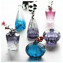 Европейская Хрустальная стеклянная ваза мини нежный изысканный цвет толстые маленькие вазы ваза для гидропоники сушеные цветочные контейнеры домашний декор