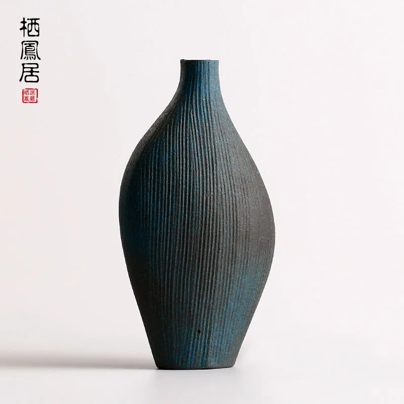 Грубая керамика ваза, ваза цветок китайский дзен Ретро керамика фарфоровая ваза маленькие украшения - Цвет: see chart