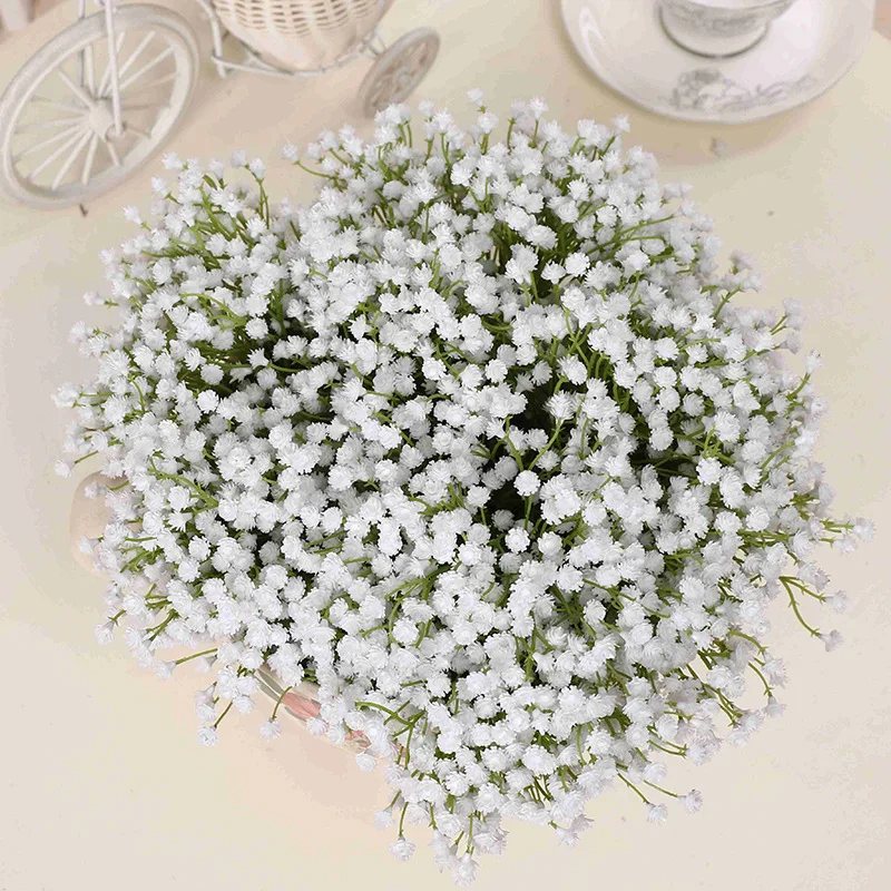 Artificial 1 Piece White Babies Breath Flowers Fake Gypsophila DIY Floral Bouquets Arrangement Wedding Home Decor