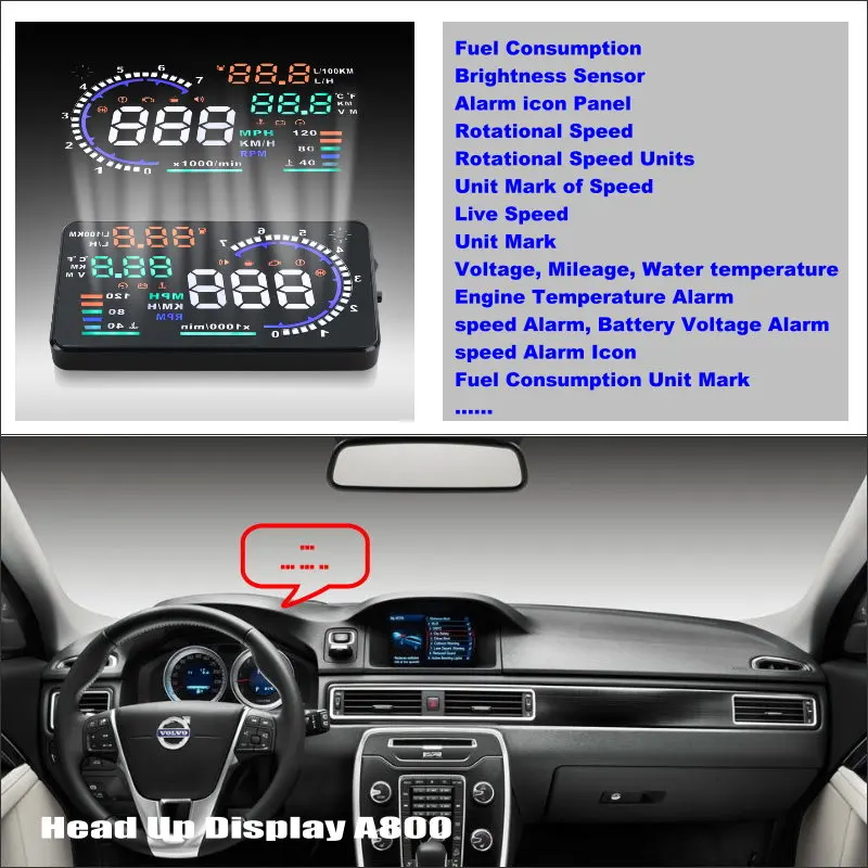 Car HUD Head Up Display For Volvo XC90 2002 2014 Refkecting Windshield font b Screen b