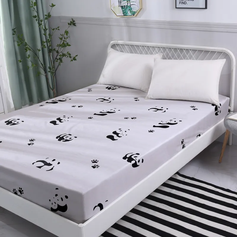 Панда печать кровать наматрасник протектор Воздухопроницаемый домашний текстиль наматрасник Захваты постельное белье с эластичным