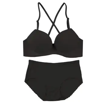

Summer Solid Color Simple Cross Beauty Back Bra women's Underwear With Thin And Thick Steel Ring Style