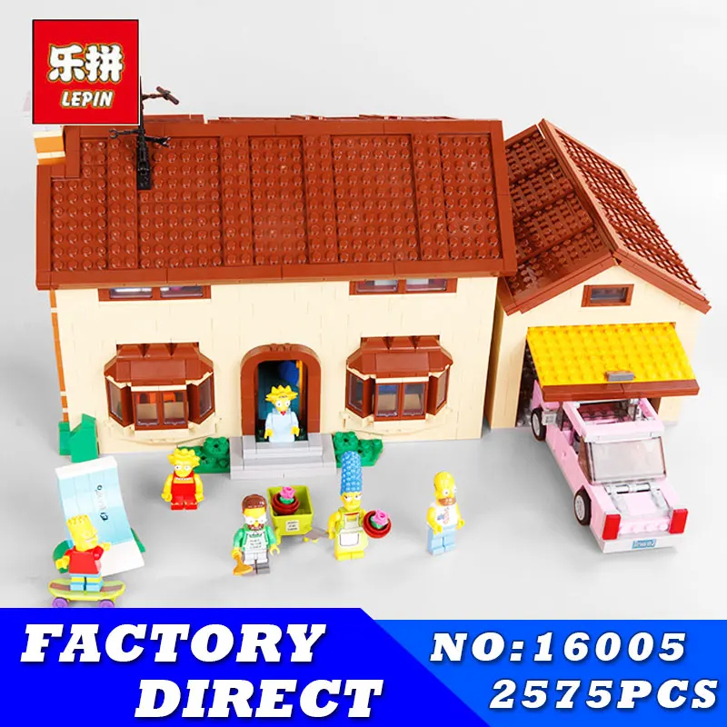

LEPIN 16005 16004 2575Pcs Movie Series Simpsons House KWIK-E-MAR Setl Building Blocks Bricks Educational Toys for Children 71006