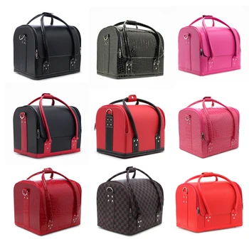 

2017 Travel Bag Multifunction Makeup Organizer Case with inner tray Large capacity Box 9 colors