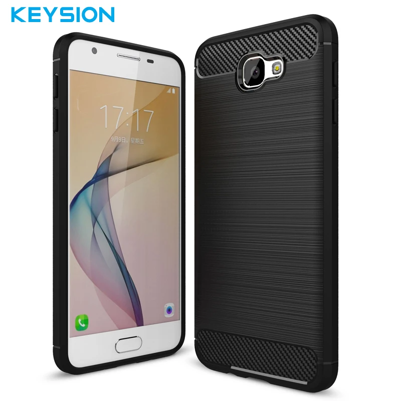 

Keysion Case for Samsung Galaxy J7 Prime Phone Cover Carbon Fiber Brushed TPU Mobile Phone Cover for Samsung On7 2016 G6100