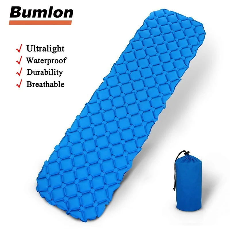 

Inflatable Camping Mat Lazy Sleeping Waterproof Pad Lightweight Fast Filling Air Moistureproof for Beach Outdoor Hiking 15-0014
