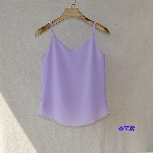 Citron Purple Оригинальная модная женская брендовая Летняя Сексуальная майка с низким вырезом без рукавов, шифоновая блузка с v-образным вырезом, большие размеры XXL, яркие цвета - Цвет: Citron Purple