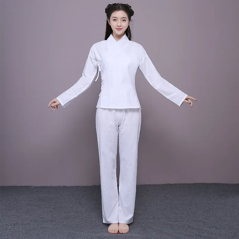 Chinese Ancient Young Lady Undershirt Set Traditional Cotton Linen