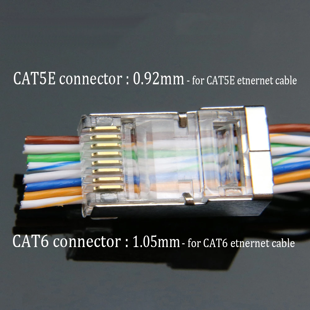 Cheap xintylink ez rj45 connector ethernet cable plug cat6 cat5e cat5 network 8P8C shielded modular keystone jack have hole 50 100pcs
