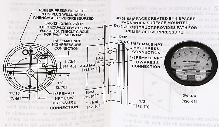 TE2000 Micro Differential Pressure Gauge High Precision Air Differentialvacuum Manometer Micro Measuring Range 0-60PA~0-30KPA