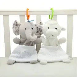 Мультфильм новорожденных Детское полотенце, схватив мягкая утешительная кукла плюшевые овец слон младенческой лицо Полотенца