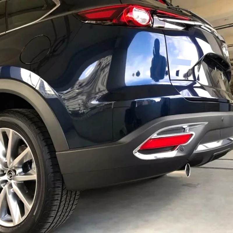 

Fit For Mazda CX-9 CX9 2017 2018 2019 Car Accessories Exterior Rear Fog Lights Lamp Cover Trim 2 Piece ABS Chrome Kit