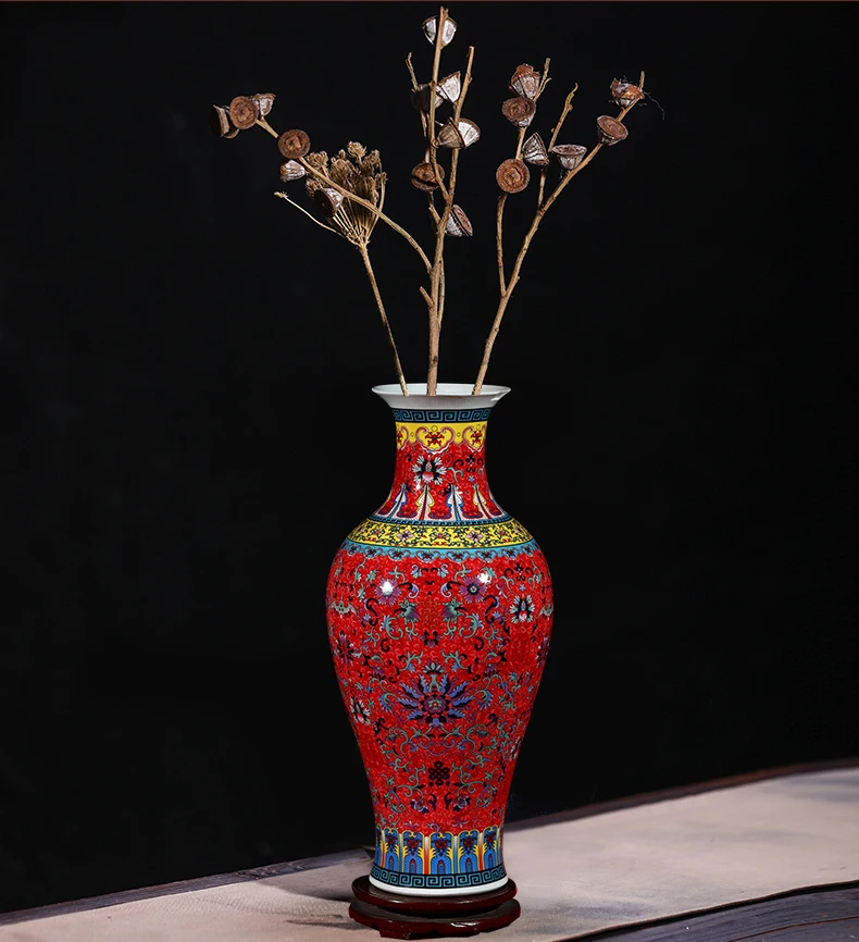 Роскошная Цзиндэчжэнь антикварная долговечная фарфоровая эмалированная напольная ваза классическое украшение большая китайская ваза древние дворцовые вазы