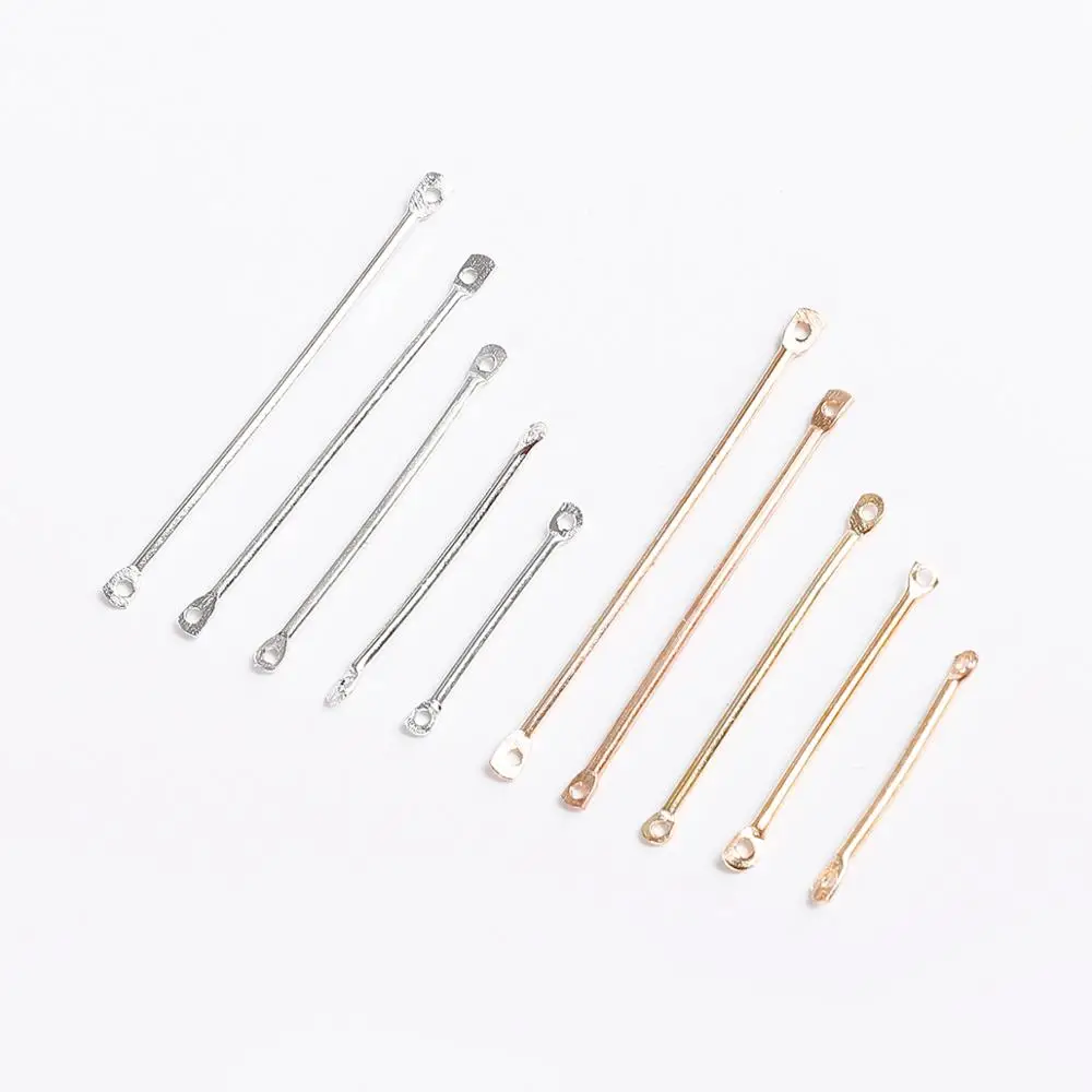 

50pcs Double Hole Connecting Rod Metal Earrings Ear Clip Ear Hook DIY Handmade Jewelry Making Materials Accessories