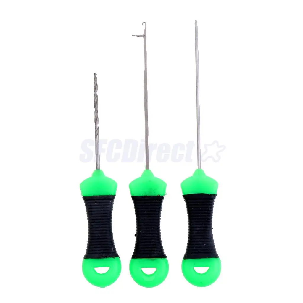 3Pcs Carp Fishing Baiting Needle Set Bait Boilie Drill Splicing Hook Needle Tool for Making Rigs