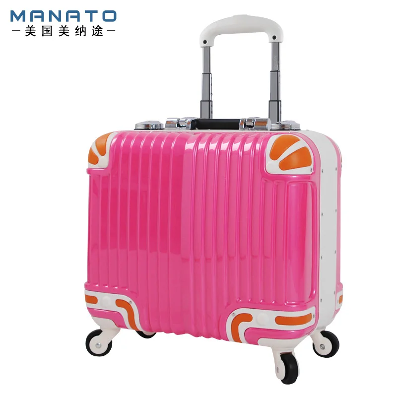 Manato Steering-wheel Suitcase ABS Aluminum Luggage 17 Inch Ladies Travel Luggage Sets Carry-Ons Trolley Box Portable Suitcase