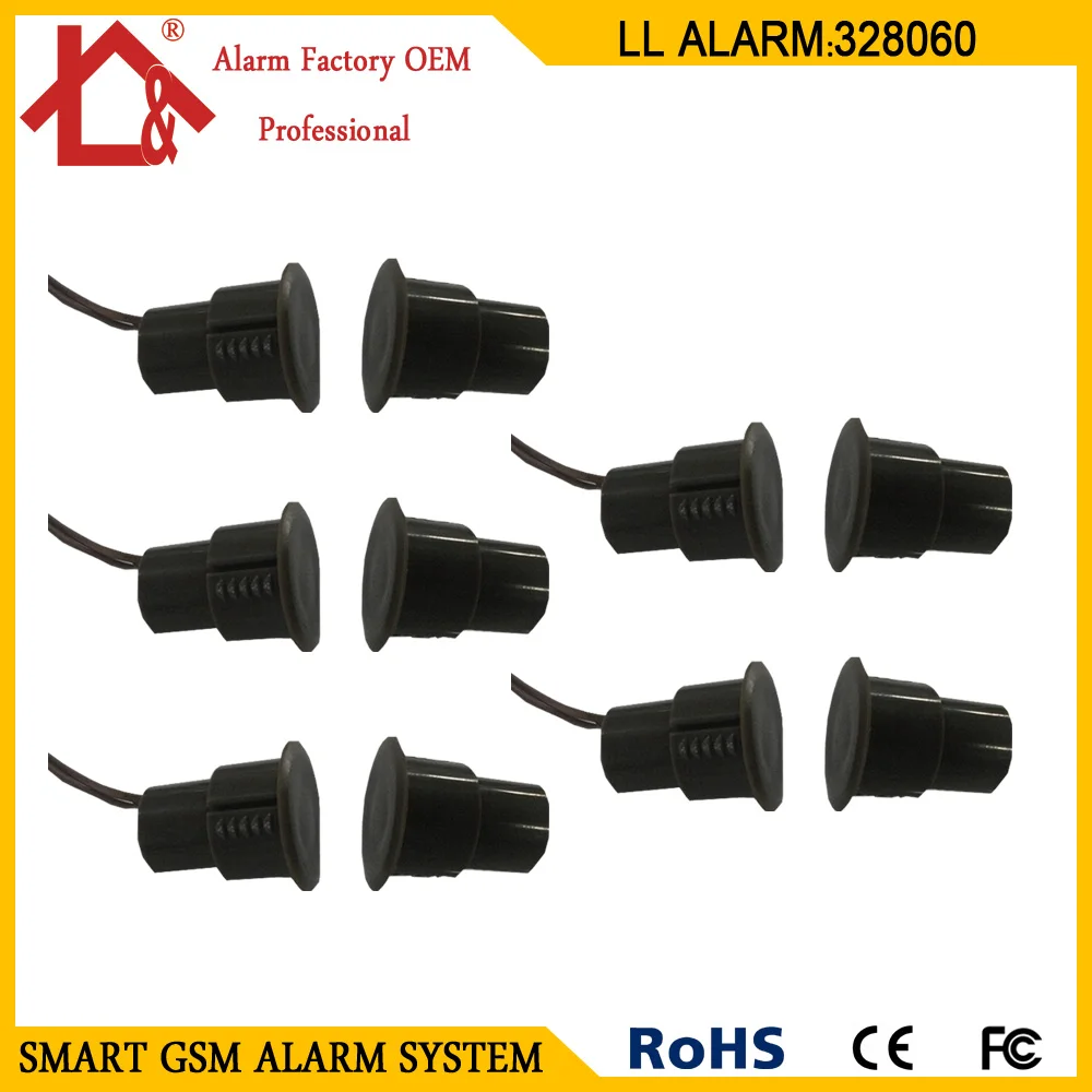

Wired N.C Magnetic Door Window Contact Magnetic Sensor Reed Switch Alarm for Alarm System 5Pairs