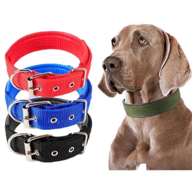 Pet Dog Nylon Collar PU Leather Padded Dog Collar Nylon Foam Soft Generic Adjustable Cats