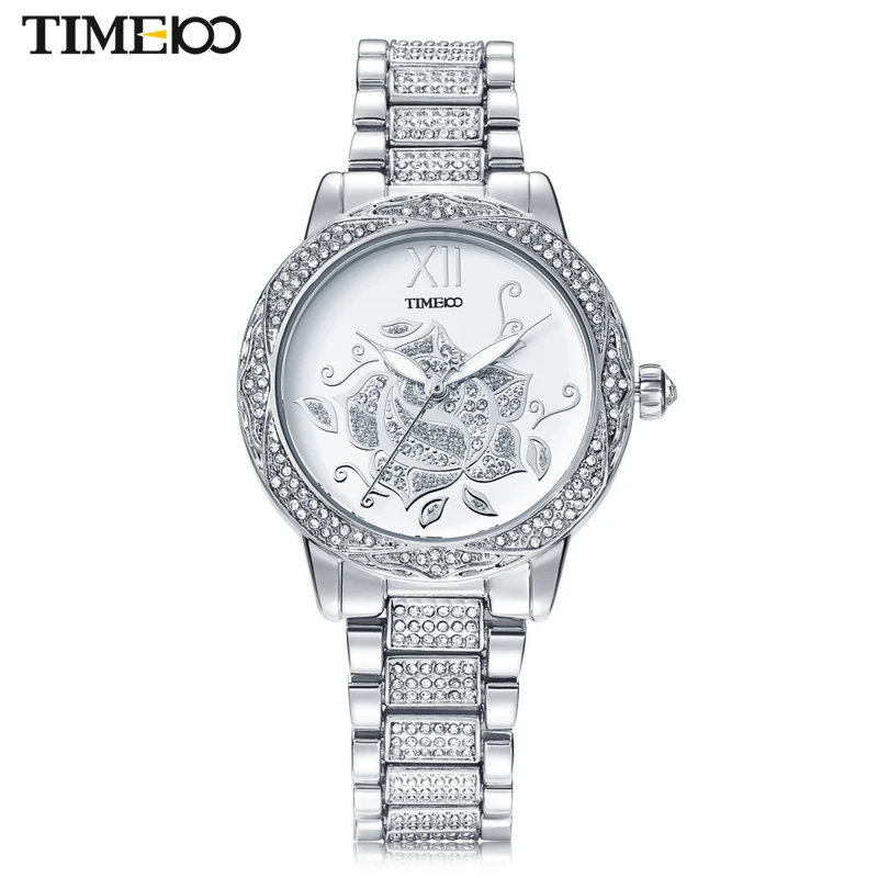 Time100 Fashion Watches Women Wrist Watches Stainless Steel Strap Diamond Quartz Watch Ladies Clock relojes mujer 2018 time100 women watches chronograph diamond auto date sport leather strap casual quartz wrist watches for women relojes mujer