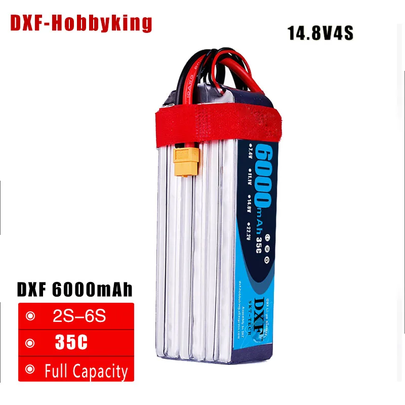DXF RC Li Polymer Battery 14 8V 6000mAh 35C Burst 60C 4S AKKU for RC Car