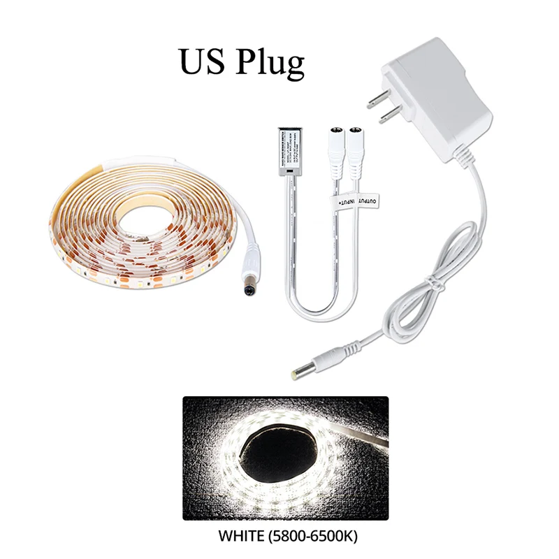 Ручной датчик развертки Светодиодная лента Диодная лента 12 В затемняемый водонепроницаемый Ночной светильник ручной волновой переключатель DIY шкаф светильник s для кухни - Испускаемый цвет: White US Plug 1