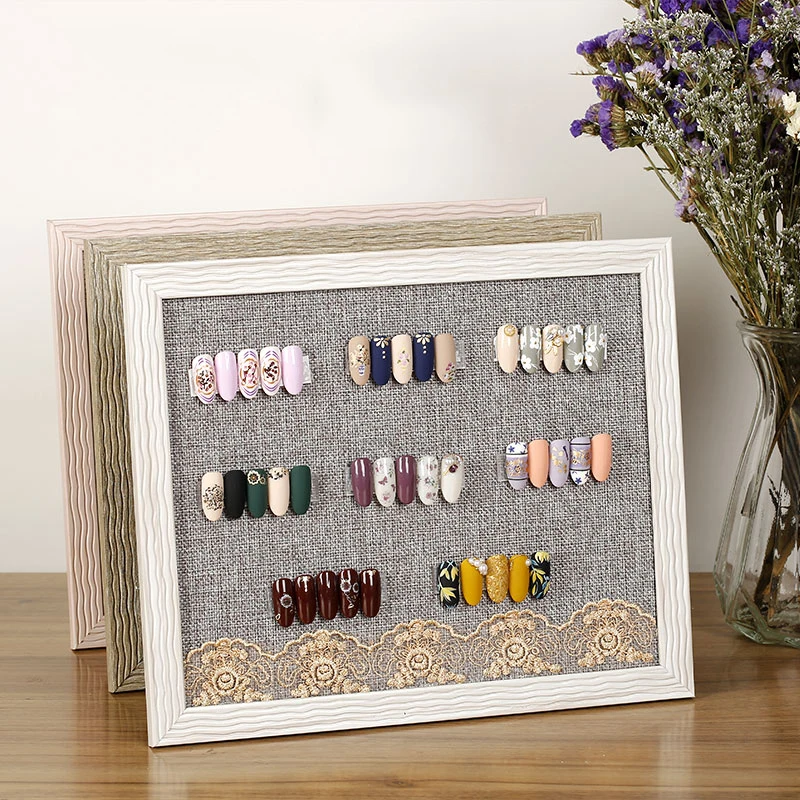 New Nail Gel Polish Color Card Wood Lace Nail Display Full Color Rack
