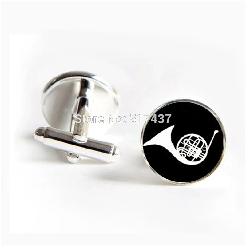

2017 wholesale French Horn Cufflinks Musical Instrument Cufflink Tuba Cuff link Shirt Cufflinks Women