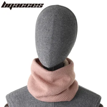 

[BQACCES] Fashion Solid Color Plain Knitted Infinity Scarves With Velvet Winter Acrylic Snood Neck Warmer Single Circle Scarf