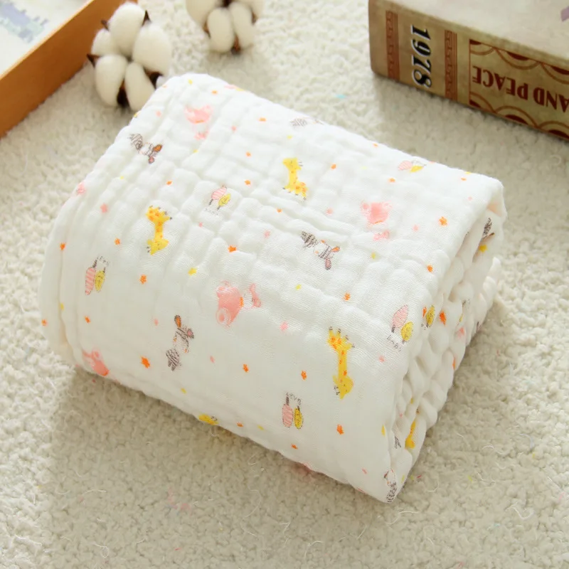 Детские одеяла муслин пеленания шесть слои 100% хлопок пеленать обёрточная бумага для новорожденных характер с цветочным принтом для ванной